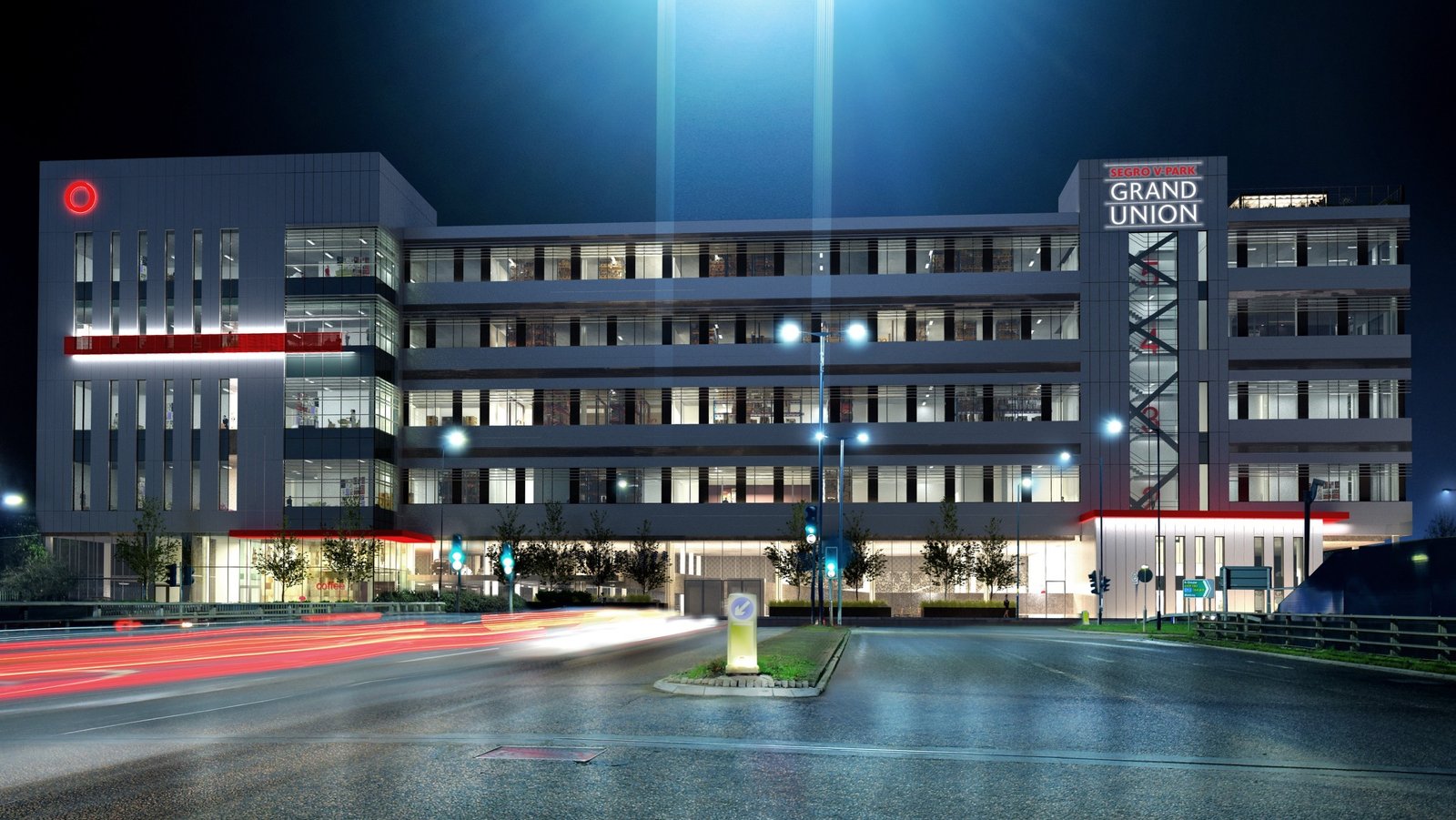 SEGRO V-Park Grand Union at night